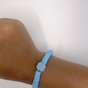 Sky blue flower bracelet